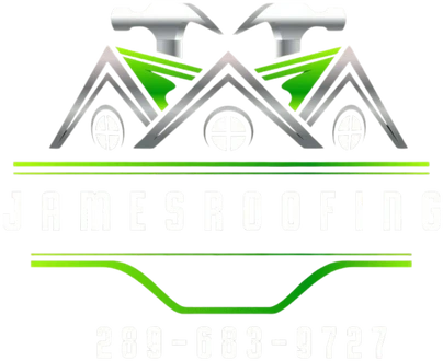James Roofing logo with phone number 289 683 9727
